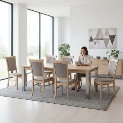 Grupo de sillones italianos de lujo. Conjunto de sillas de comedor. Juego de 6 sillas nuevas.
