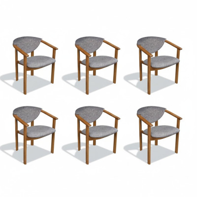 Conjunto completo K27 de 6 sillas con diseño de comedor con respaldo y asiento acolchado.