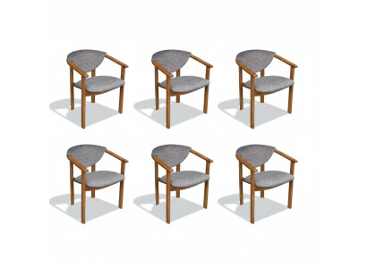 Conjunto completo K27 de 6 sillas con diseño de comedor con respaldo y asiento acolchado.