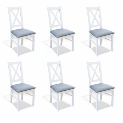 Establecer silla de tela de madera 6x sillas grupo de comedor silla de diseño comedor sólido de habitación de madera
