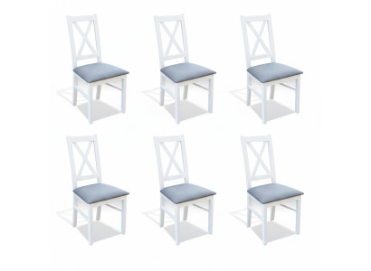 Establecer silla de tela de madera 6x sillas grupo de comedor silla de diseño comedor sólido de habitación de madera