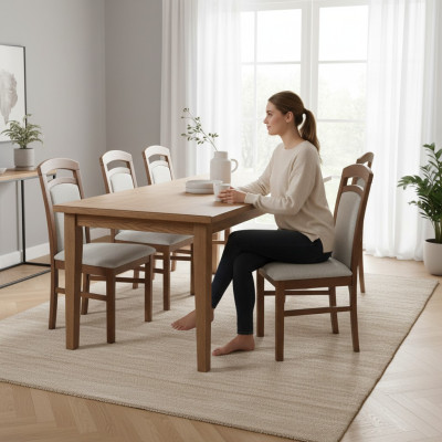 Grupo completo de sala de estar de 6 piezas, nuevo juego de sillas de comedor con respaldo.