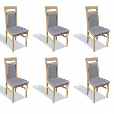 Conjunto de sillas de comedor de madera con respaldo tapizado, juego de 6 sillas de grupo.