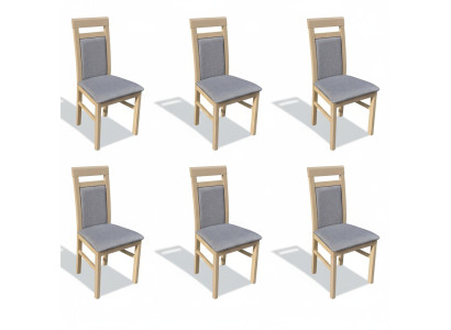 Conjunto de sillas de comedor de madera con respaldo tapizado, juego de 6 sillas de grupo.