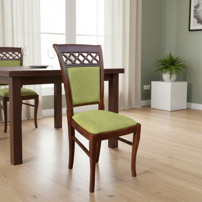 Sillas de comedor de madera, silla de diseño acolchada, juego de 6 sillas, silla de tela en grupo.