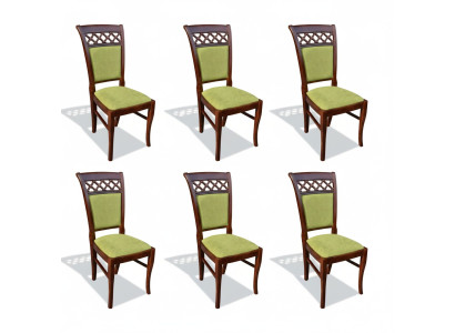 Sillas de comedor de madera, silla de diseño acolchada, juego de 6 sillas, silla de tela en grupo.
