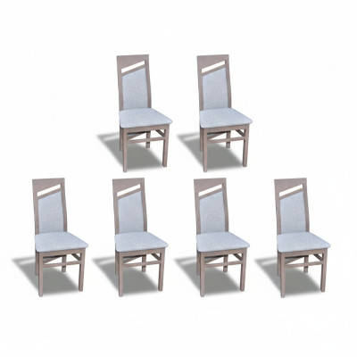 Silla de comedor con tapizado de tela, juego de comedor de 6 sillas de madera maciza.