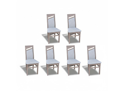 Silla de comedor con tapizado de tela, juego de comedor de 6 sillas de madera maciza.