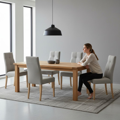Conjunto de sillas de comedor de diseño acolchadas, 6 sillas de grupo conjunto de sillas con respaldo.