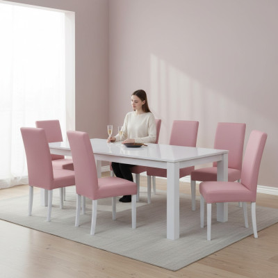 Sillas de comedor de cuero grupo de muebles de madera juego 8x silla conjunto de sillones conjunto nuevo