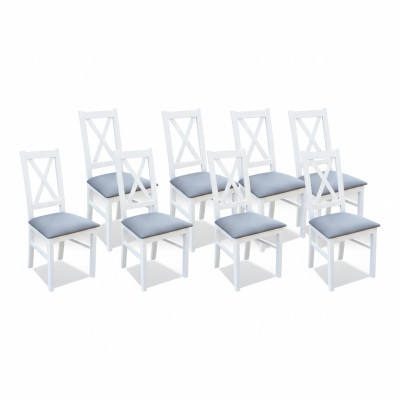 Sillas tapizadas de tela de madera de diseñador para comedor de hostelería Juego de 8 sillas