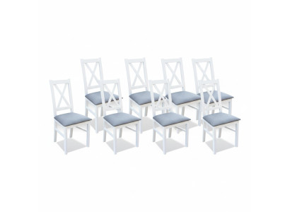 Sillas tapizadas de tela de madera de diseñador para comedor de hostelería Juego de 8 sillas