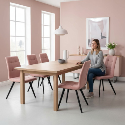 Silla 8x Silla tapizada de comedor Sala de estar Sillón de televisión Textil Asiento Juego Nuevo Club