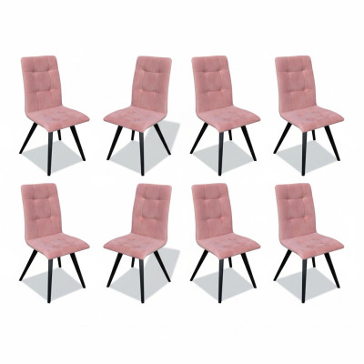 Silla 8x Silla tapizada de comedor Sala de estar Sillón de televisión Textil Asiento Juego Nuevo Club