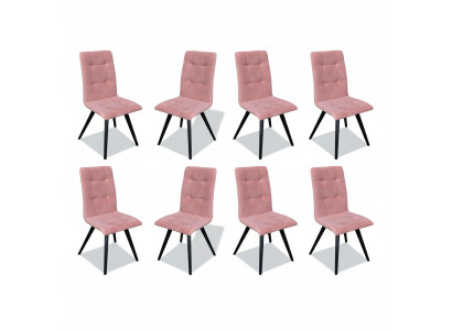 Silla 8x Silla tapizada de comedor Sala de estar Sillón de televisión Textil Asiento Juego Nuevo Club