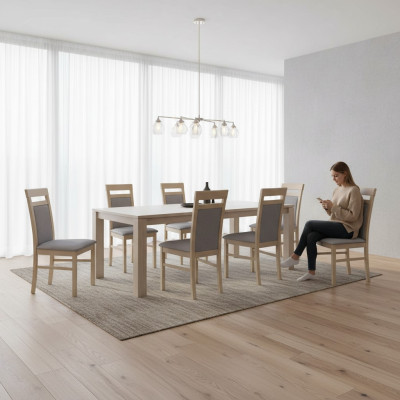 Conjunto de sillones de lujo nuevos 8x sillas silla tapizada Diseño salón comedor asiento grupo