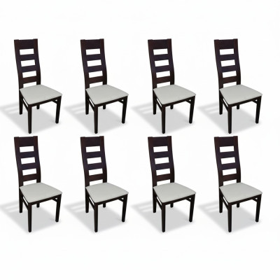 Grupo de sillas de asiento acolchado de respaldo, conjunto de sillas de lujo de madera maciza con 8 sillas.