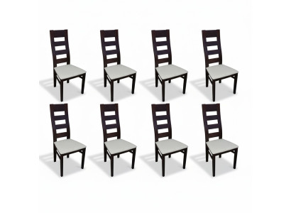 Grupo de sillas de asiento acolchado de respaldo, conjunto de sillas de lujo de madera maciza con 8 sillas.