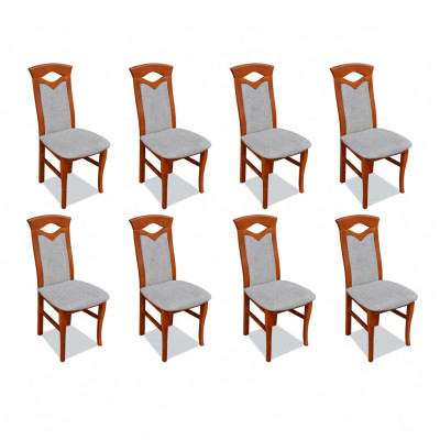 Silla de comedor de madera con tapizado, sillas de comedor para gastronomía, 8 sillas de madera maciza, muebles de sillón.