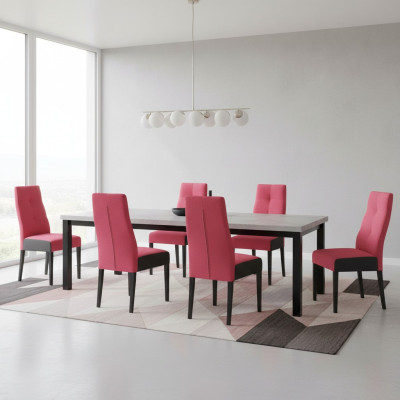 Conjunto de sillas de diseñador K63, completo con juego de 8 sillas de comedor con respaldo y asiento acolchado.