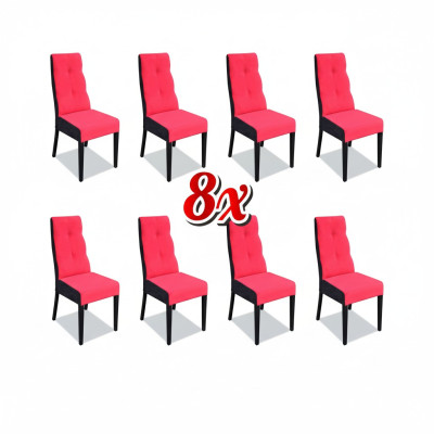 Conjunto de sillas de diseñador K63, completo con juego de 8 sillas de comedor con respaldo y asiento acolchado.