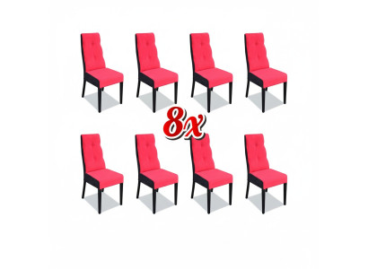 Conjunto de sillas de diseñador K63, completo con juego de 8 sillas de comedor con respaldo y asiento acolchado.