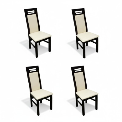 Conjunto Completo K65 de 4 sillas de diseñador para comedor, tapizadas en textil.
