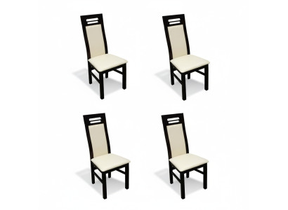 Conjunto Completo K65 de 4 sillas de diseñador para comedor, tapizadas en textil.