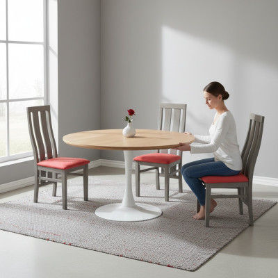 Conjunto completo de tapicería K69 Design, juego de 4 sillas de comedor con asientos tapizados en tela.