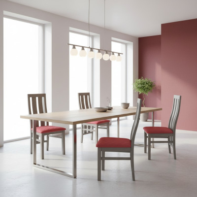 Conjunto completo de tapicería K69 Design, juego de 4 sillas de comedor con asientos tapizados en tela.