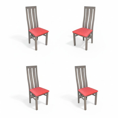 Conjunto completo de tapicería K69 Design, juego de 4 sillas de comedor con asientos tapizados en tela.