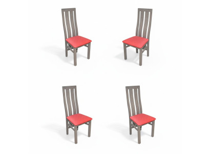 Conjunto completo de tapicería K69 Design, juego de 4 sillas de comedor con asientos tapizados en tela.