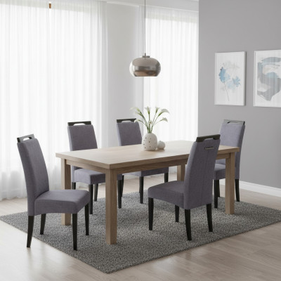 Grupo de comedor de cocina con conjunto de sillas acolchadas de madera, que consta de 4 sillas con respaldo.