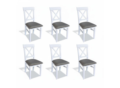 Conjunto de sillas tapizadas Grupo de sillas Conjunto de comedor 6xGrupos Silla de tela Cocina