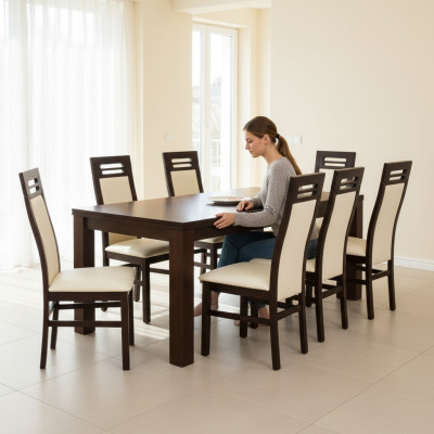 Grupo de sillas Conjunto completo de comedor 6 sillas de respaldo alto Conjuntos de sillas