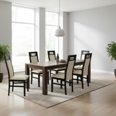 Grupo de sillas Conjunto completo de comedor 6 sillas de respaldo alto Conjuntos de sillas