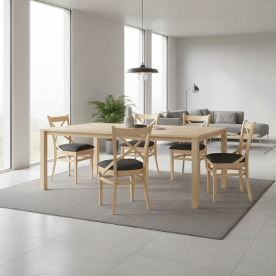 Juego completo de 6 sillas de comedor con respaldo.