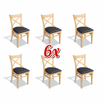 Juego completo de 6 sillas de comedor con respaldo.