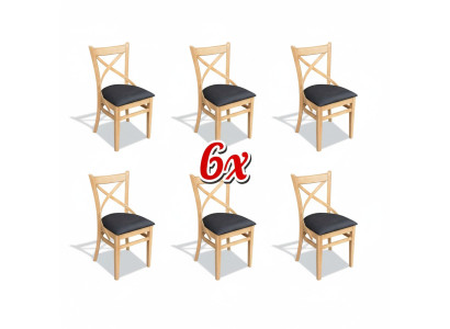 Juego completo de 6 sillas de comedor con respaldo.