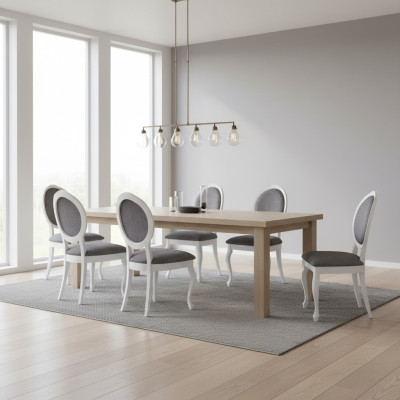 Juego de sillas de comedor, conjunto de sillas de respaldo completo, grupo completo de sala de estar, 6 piezas nuevas.