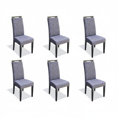 Silla reclinable 6 sillas tapizadas de tela conjunto completo de grupo de comedor diseño