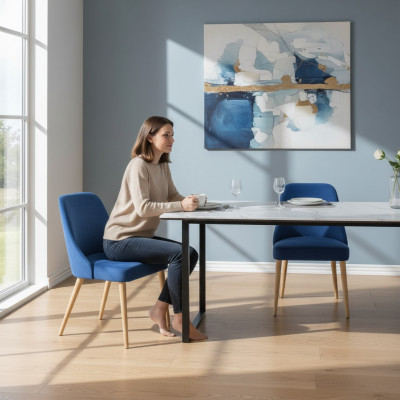 Cocina Comedor Sillas 6x Silla Grupo Sillas Conjunto Textil Tela Madera Muebles