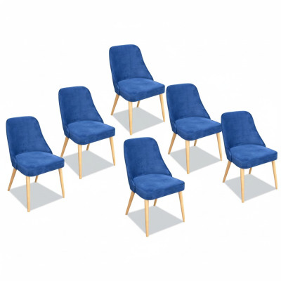 Cocina Comedor Sillas 6x Silla Grupo Sillas Conjunto Textil Tela Madera Muebles
