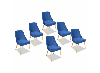 Cocina Comedor Sillas 6x Silla Grupo Sillas Conjunto Textil Tela Madera Muebles