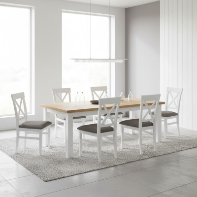 Sillas de comedor de tela juego de 8 sillas de diseñador de madera con tapizado de tela para uso gastronómico.
