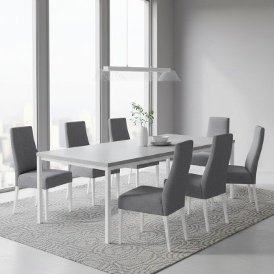 Comedor 8 sillas Silla Conjunto Sillón Cocina Diseño Nuevo Tapizado Cuero Textil Muebles
