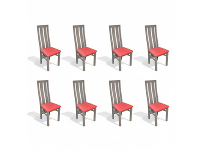 Conjunto 8 sillas silla tapizada moderna Sets diseño silla de respaldo completa muebles