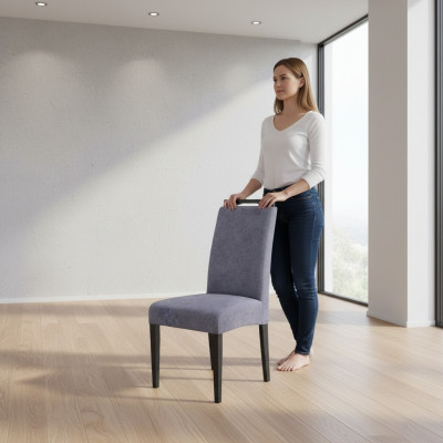 Sillas de comedor de tela conjunto 8x Silla textil Silla de diseñador de madera tapizada muebles.