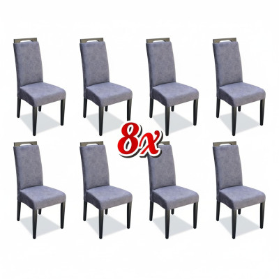 Sillas de comedor de tela conjunto 8x Silla textil Silla de diseñador de madera tapizada muebles.