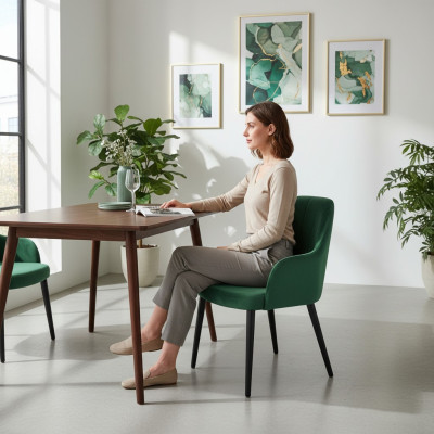 Sillas de comedor de tela juego de 8 sillas silla diseñador de madera textil tapizado sillas